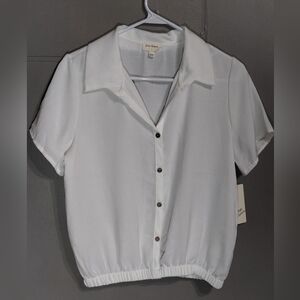 Free Kisses White Button Down Shirt